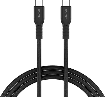 Kabllo USB Canyon OnWire 60CL, USB C në USB C, 1m, 60W, e zezë