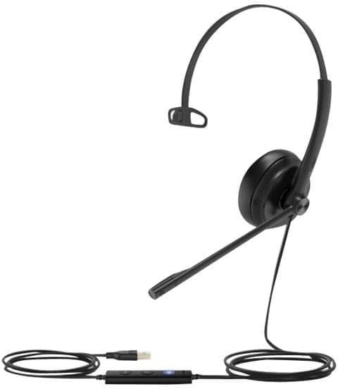 Kufje me kabllo Yealink UH34, USB, për zyra dhe call center, të zeza
