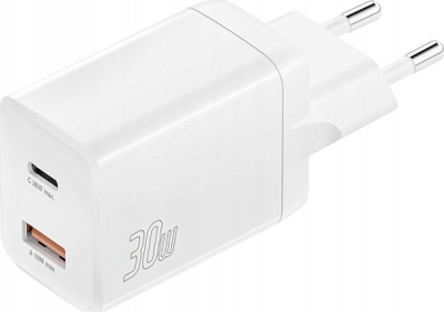 Karikues muri 4smarts 540361, 30W, me USB-C edhe USB-A, i bardhë