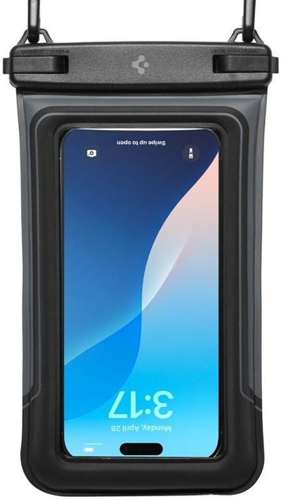 Qese mbrojtëse për telefon Spigen A611P, set 2 copë, IPX8, për çdo lloj telefoni deri 6.9", e zezë mat