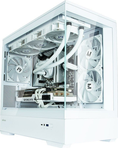 Kasë Zalman P30, e bardhë RGB, Mini Tower