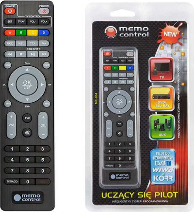 Telekomandë universale Memo Control MC-004, për TV dhe DVD, ngjyrë e zezë