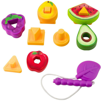 Puzzle edukativ për fëmijë Geometric Fruits, figura gjeometrike, 20 x 20 cm, shumëngjyrësh