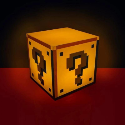 Lampë dekorative Geeknet Super Mario Bros Question Block, me USB, me bateri, e verdhë