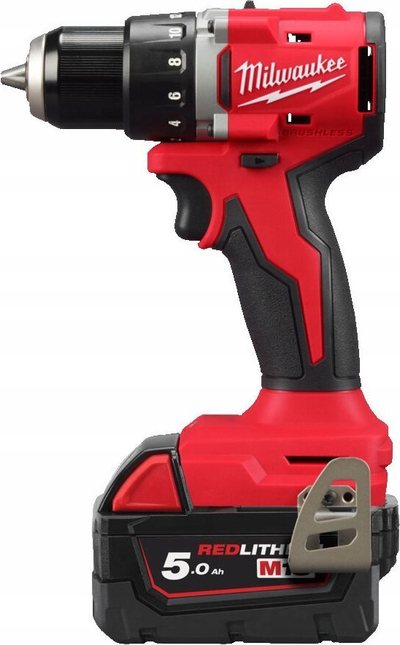 Stërvitëse me bateri Milwaukee M18 BLDDRC-502C, 13mm, 2x 5.0Ah, e kuqe