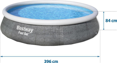 Pishinë Bestway Fast Set, 13FT,396 x 84 cm