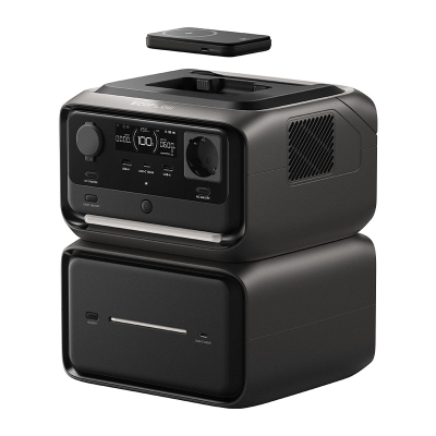 Stacion portativ energjie EcoFlow RIVER 3 Max Plus, 286 Wh, karikim wireless 15 W, i zi