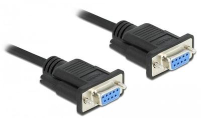 Kabllo null modem Delock 87308, DB-9 F në DB-9 F, 50 cm, e zezë