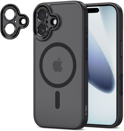 Kapak telefoni Tech-Protect MagCam MagSafe, për iPhone 17, mat, i zi