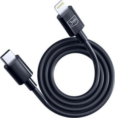 Kabllo USB 3MK Hyper, USB C në Lightning, 1.2 m, e zezë