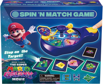 Lojë tavoline Nintendo Super Mario Galaxy Movie Spin N Match, 1 deri në 4 lojtarë, mosha 4+