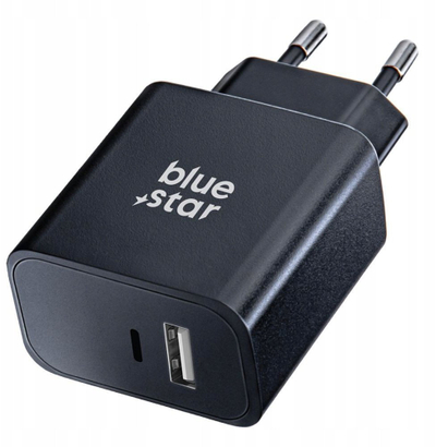 Karikues AC Blue Star TFB-TC-25W, USB C USB A, 25W 3A, i bardhë
