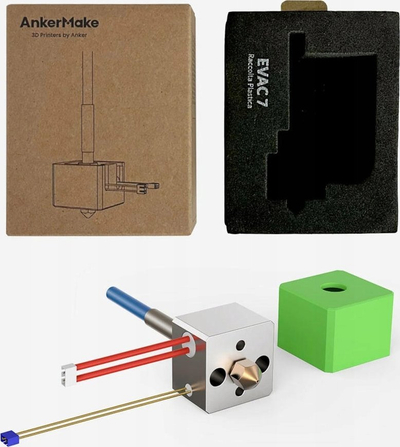 Set hotend për printer 3D AnkerMake M5, bllok metalik, kapak silikoni jeshil