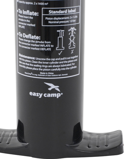 Pompë ajri Easy Camp Double Action, veprim i dyfishtë, me 3 gryka, e zezë