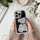 Mbulesë telefoni Teddy Bear për iPhone 13 Pro, silikon, me gurë dekorativë, ngjyrë argjendi