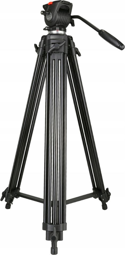 Tripod video NEST NT-777, 180cm, me kokë fluid, ngjyrë e zezë
