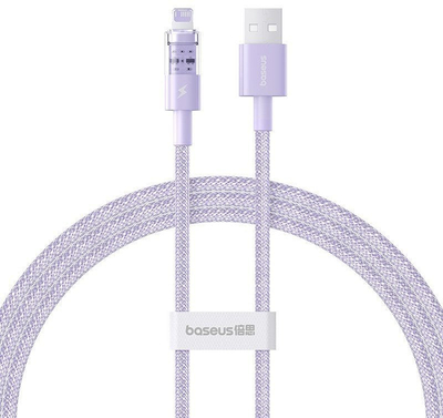 Kabllo karikimi Baseus Gem, USB A në Lightning, 2.4A, 1m, vjollcë