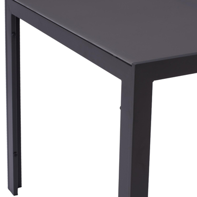 Tavolinë metalike + xham 150×90×75 cm,"HM5767.01", gri