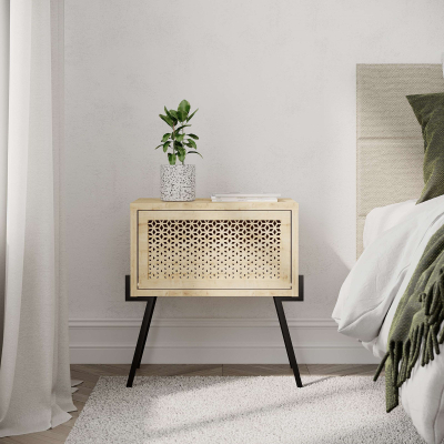 Komodinë anësore Decortie Naive (46 x 34 x 51 cm), kafe e hapur