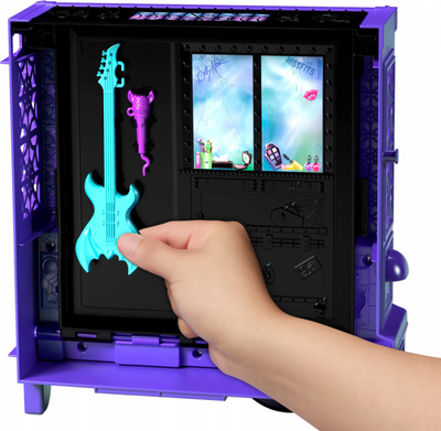 Set lodrash Mattel Monster High Draculaura Food Truck, kamion muzikor me skenë, shumëngjyrësh