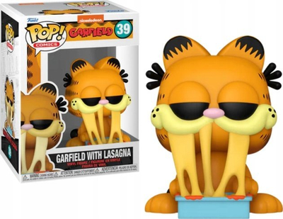 Figurë koleksionuese Funko POP Garfield me lazanje, vinil, portokalli