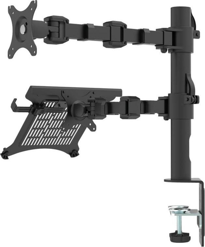 Mbajtëse tavoline për monitor dhe laptop Ergosolid NF14, 10"-30", që rrotullohet, e zezë