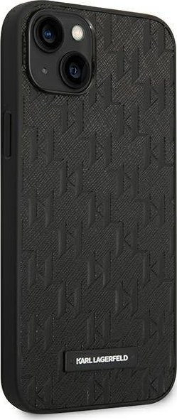 Mbrojtëse Karl Lagerfeld Saffiano Mono Metal Logo për iPhone 14 Plus 6.7", hardcase, e zezë