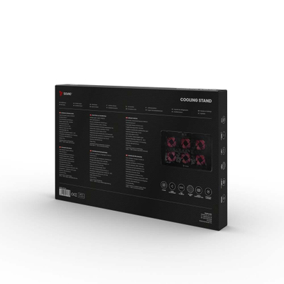 Bazë ftohëse për laptop Savio COS-01, 17.3", 6 ventilatorë LED, e zezë
