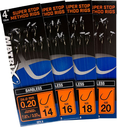 Grepa peshkimi me kapakë silikoni 4" Carp Rigger Method Rigs, madhësia 16, 8 copë