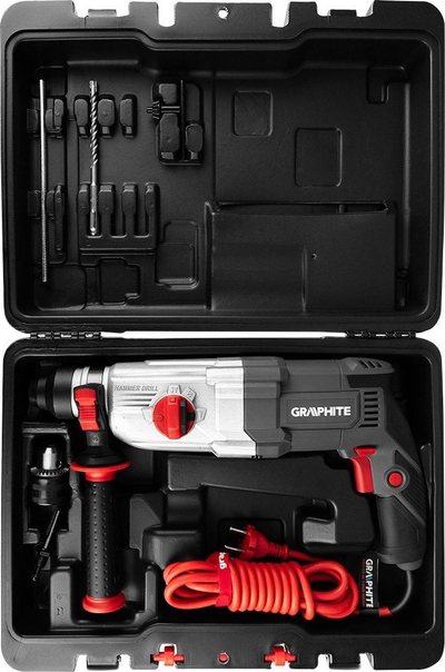 Çekiç elektrik Graphite Mot SDS+, 900W, 3.4J, gri