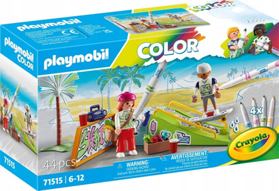 Set lodrash Playmobil Color 71515 Skate Park, 44 copa, me markera, shumëngjyrësh