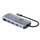 USB-C HUB Unitek 6 во 1, M.2 SSD куќиште, HDMI, PD 100W, сив
