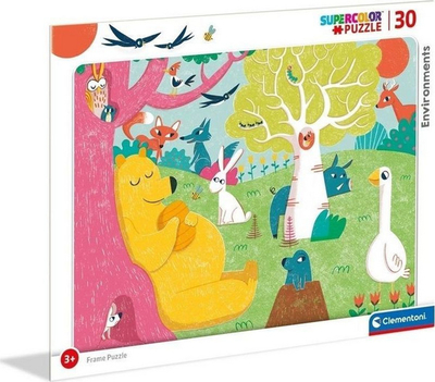 Puzzle kornizë Clementoni Frame Puzzle 30 Super Color Environments, 30 copa, për fëmijë 3+