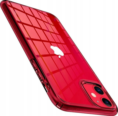 Mbulesë telefoni Spigen Ultra Hybrid për iPhone 11, transparente, me kënde të forcuara, e kuqe
