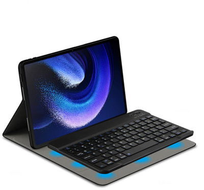 Këllëf me tastierë Bluetooth për tablet Lenovo Tab P12 TB-370, lëkurë ekologjike, i zi