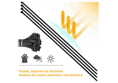 Lidhëse kabllosh LeanToys, najlon 250x1.2 mm, e zezë