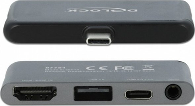 Docking station DeLOCK Mini 87751, USB C, HDMI 4K 60Hz, gri