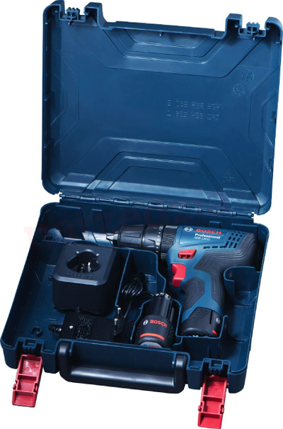 Stërvitëse vidhosëse Bosch GSB 120-LI, 12V, me 2 bateri 2Ah, blu