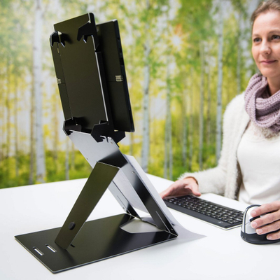 Mbajtëse laptopi dhe tableti R-Go Tools Stand, alumin, e zezë