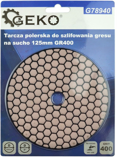 Disk bluarës për pllaka porcelani Geko G78940, 125mm, grit 400