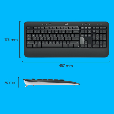 Set tastjere dhe mausi Logitech MK540 ADVANCED, wireless, i zi