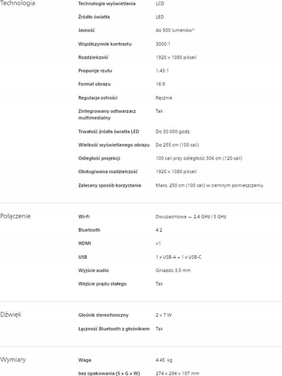 Projektor Philips NeoPix 550 NPX550, Full HD 1080p, me Android, i bardhë