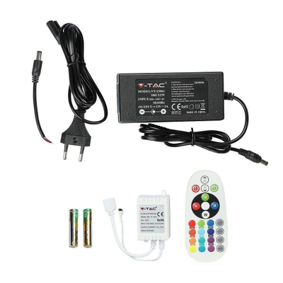 Shirit V-TAC LED RGB, 12V, IP20, i bardhë