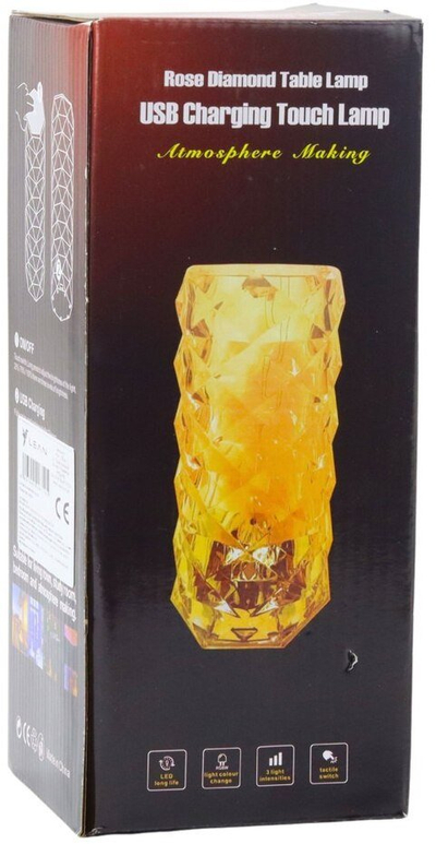Llambë nate Crystal LED, 16 ngjyra, telekomandë dhe prekje, transparente