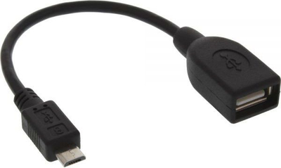 Кабел OTG Intos 31606, Micro USB во USB A, 15cm, црна