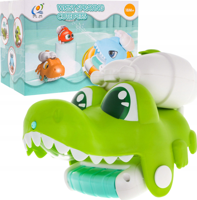 Lodër me uj Leoji Alligator Wrist Spraying, për banjo, 18+ muajsh, jeshile