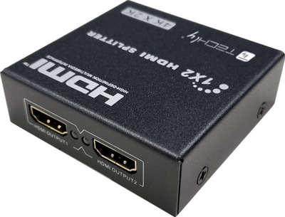Ndarës HDMI Techly 1x2, 4K 30Hz, aktiv, i zi