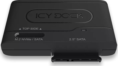 Адаптер SSD ICY Dock MB104U-1SMB, USB 3.2, 2.5\" и M.2 SATA NVMe, црн