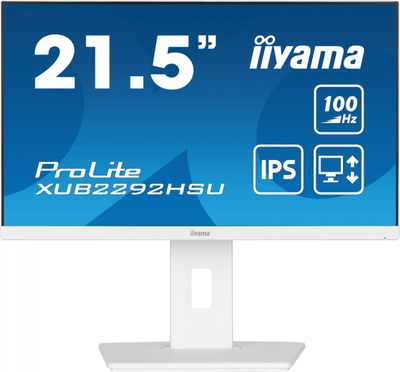 Monitor Iiyama ProLite XUB2292HSU W6, 21.5", Full HD IPS, i bardhë