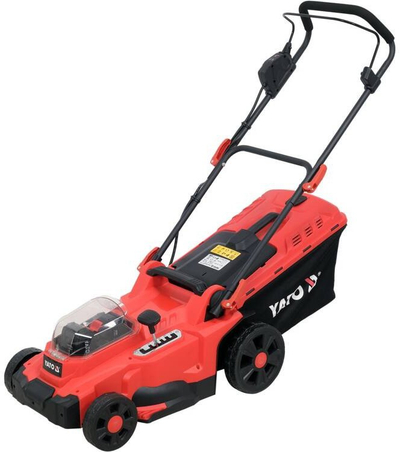 Kositëse bari Yato YT-85222, 2x18V 4Ah, gjerësi kositje 37cm, e kuqe e zezë
